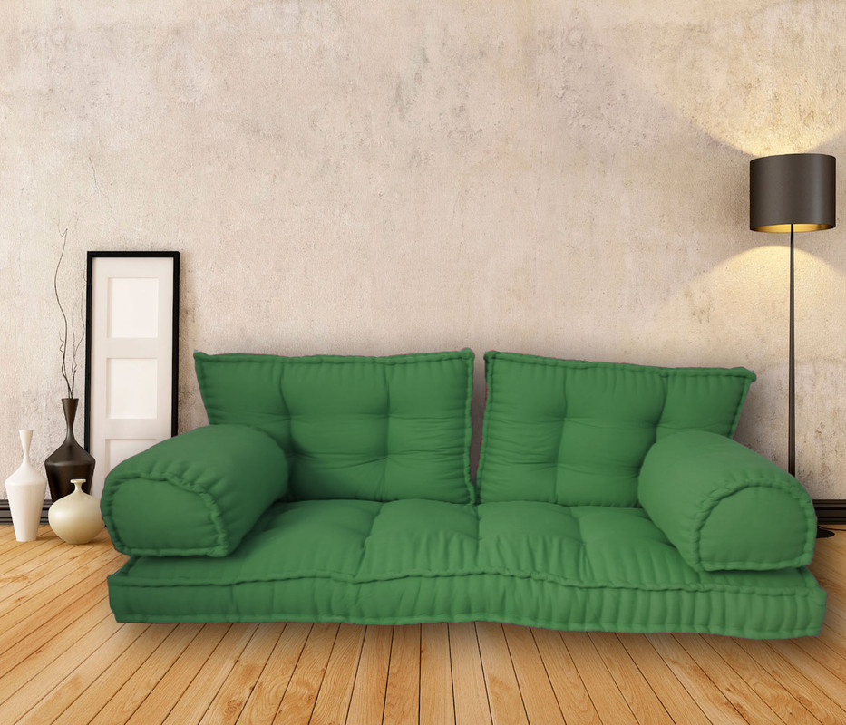 Details About French Mattress Arabic Majlis Floor Level Sofa Green Fabric Shi Fm03