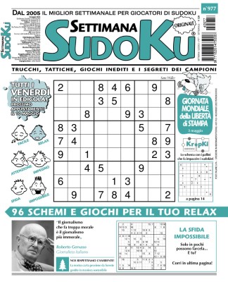 Settimana Sudoku N.977 - 3 Maggio 2024