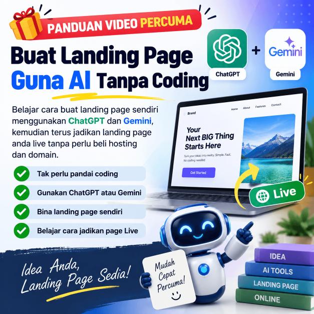 Buat Landing Page Guna AI Tanpa Coding