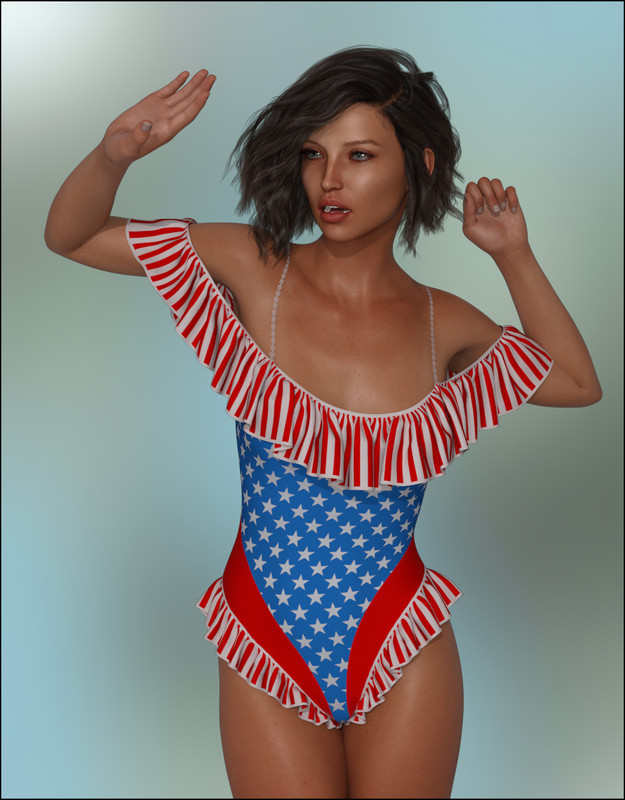 dForce - Frilly Swimsuit for G8F dForce - Frilly Swimsuit for G8F