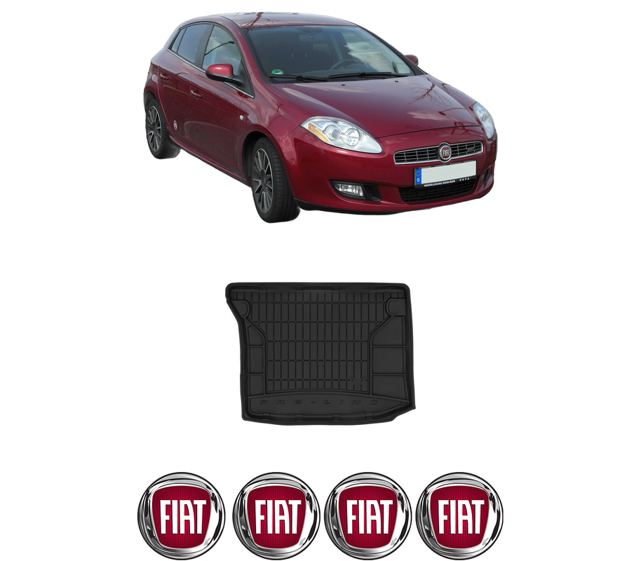 Tavita Portbagaj FIAT BRAVO II (198_) din 2007-2014, Protectie Portbagaj Auto, 4x Stickere auto cu FIAT