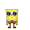 spongebob with glasses looking nonchalant for real