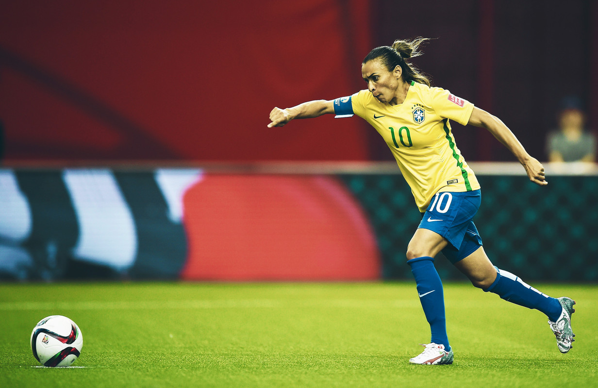 Marta playing for national Brazil side