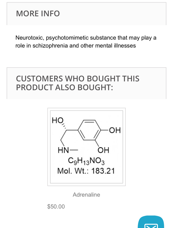 Adrenochrome supplier CAS 54-06-8  Neurotoxic, psychotomimetic agent AOBIOUS