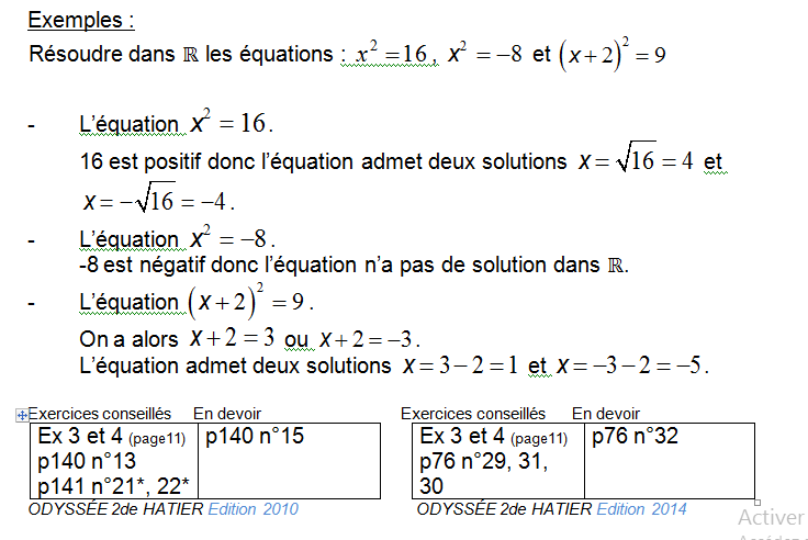 Cours mathématiques