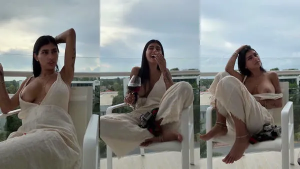 Mia Khalifa NEW PPV Onlyfans Vid Taking The Boobs Out In Balcony
