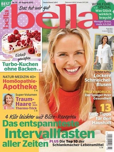 Cover: Bella Frauenzeitschrift No 33 vom 11 August 2022 Cover: Bella Frauenzeitschrift No 33 vom 11 August 2022
