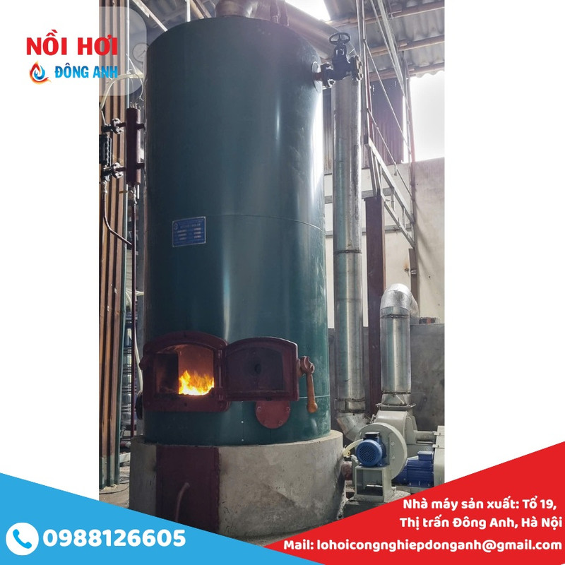 lò hơi đốt than củi 500
