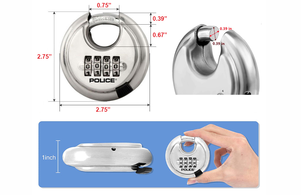 police-combination-lock-hardened-steel-shackle-heavy-duty-keyless-4-digit-stainless-steel-discus-padlock