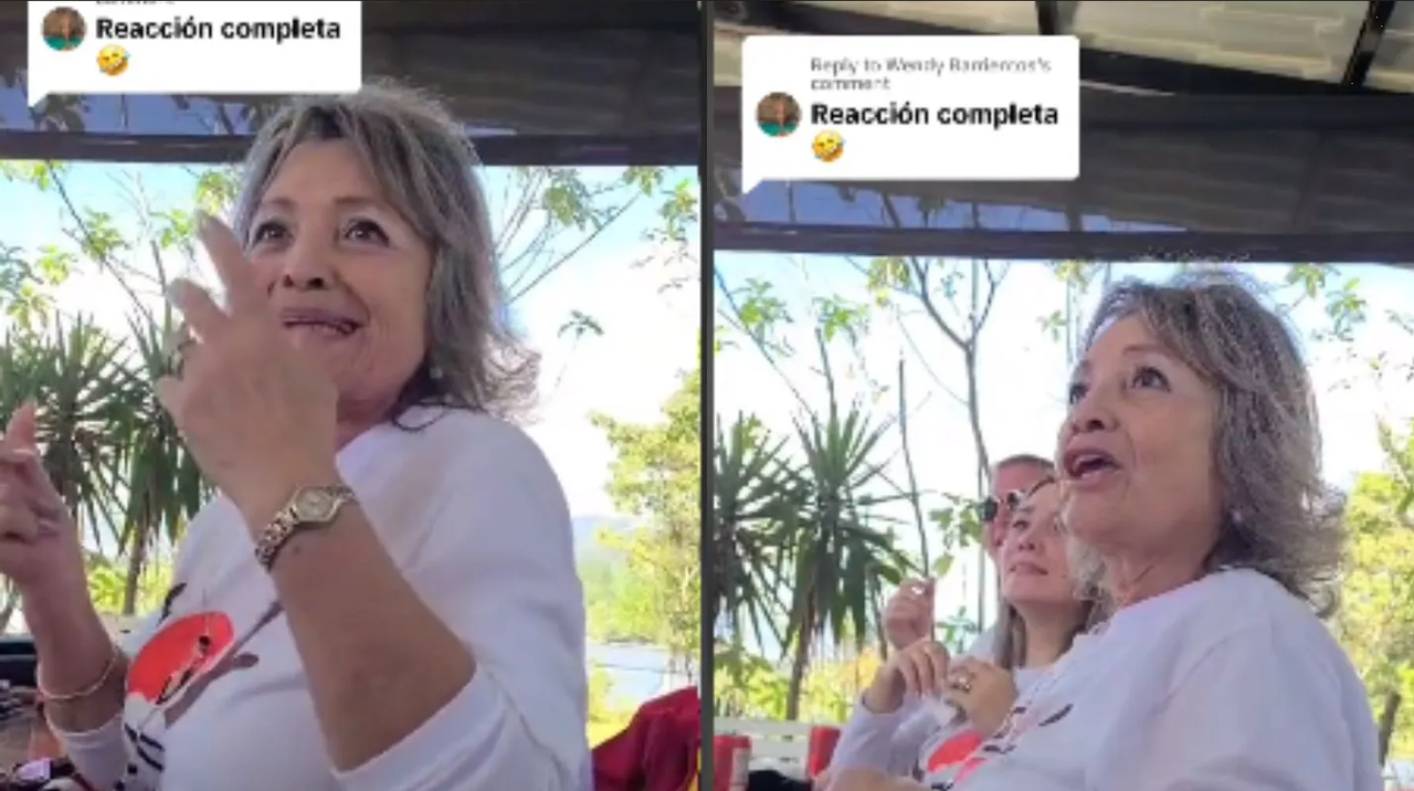 Abuela se hace viral en intercambio navideño, los regalos los tomaron de su casa