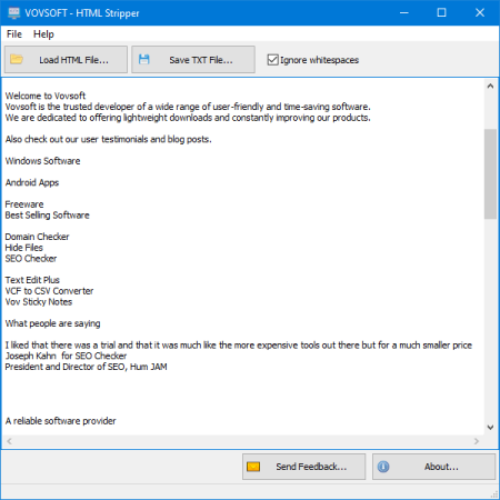 VovSoft HTML Stripper 1.1