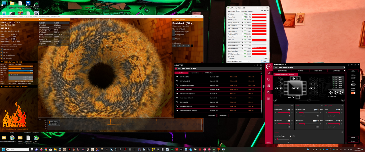 test rtx 5080 amperaggi cavo foto 1