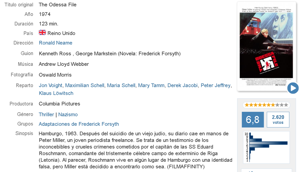 The Odessa File [1974] inglés - latino