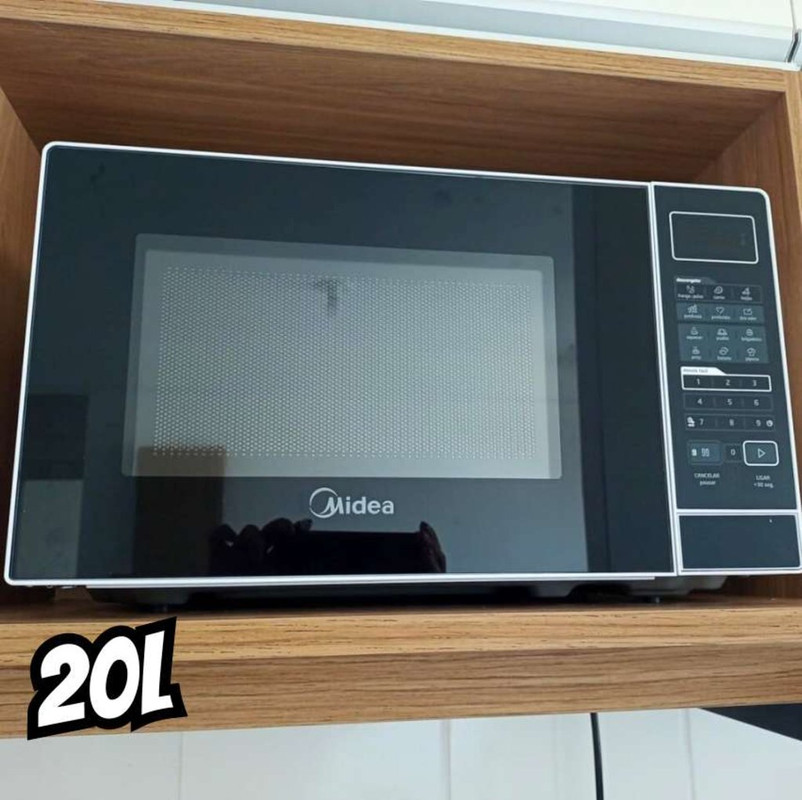 Micro-ondas 20l Branco Porta Preta Minuto Fácil Midea 110V