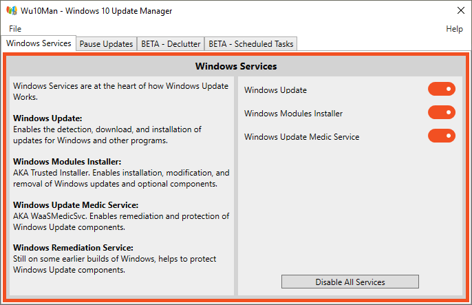 Wu10Man   Windows 10 Update Manager 4.4.0