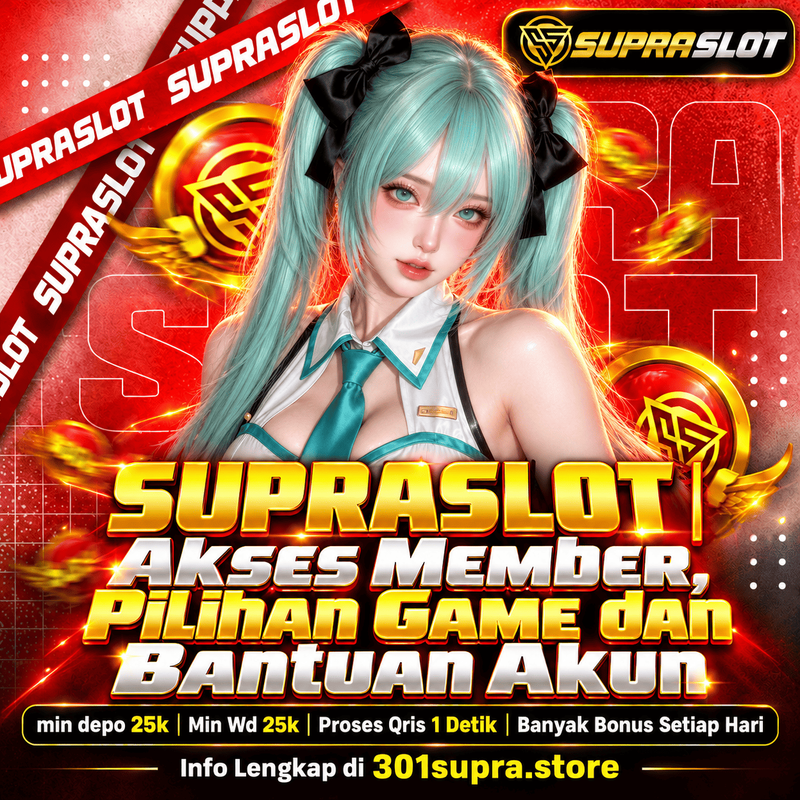 Banner SUPRASLOT untuk informasi akses member dan permainan