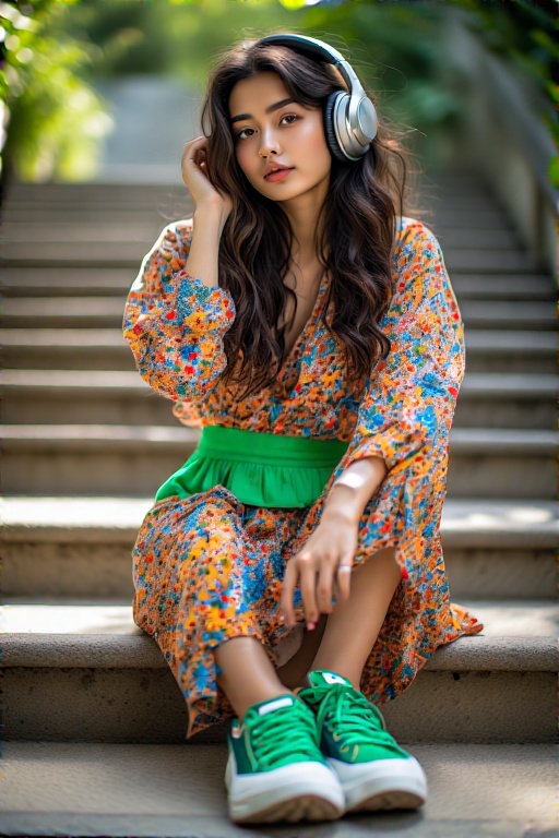 A-young-woman-sits-on-outdoor-6