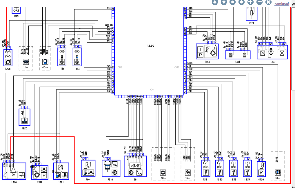 Peugeot 407 | Peugeot 407 2.0 HDI zasilanie ECU - schemat-niskie