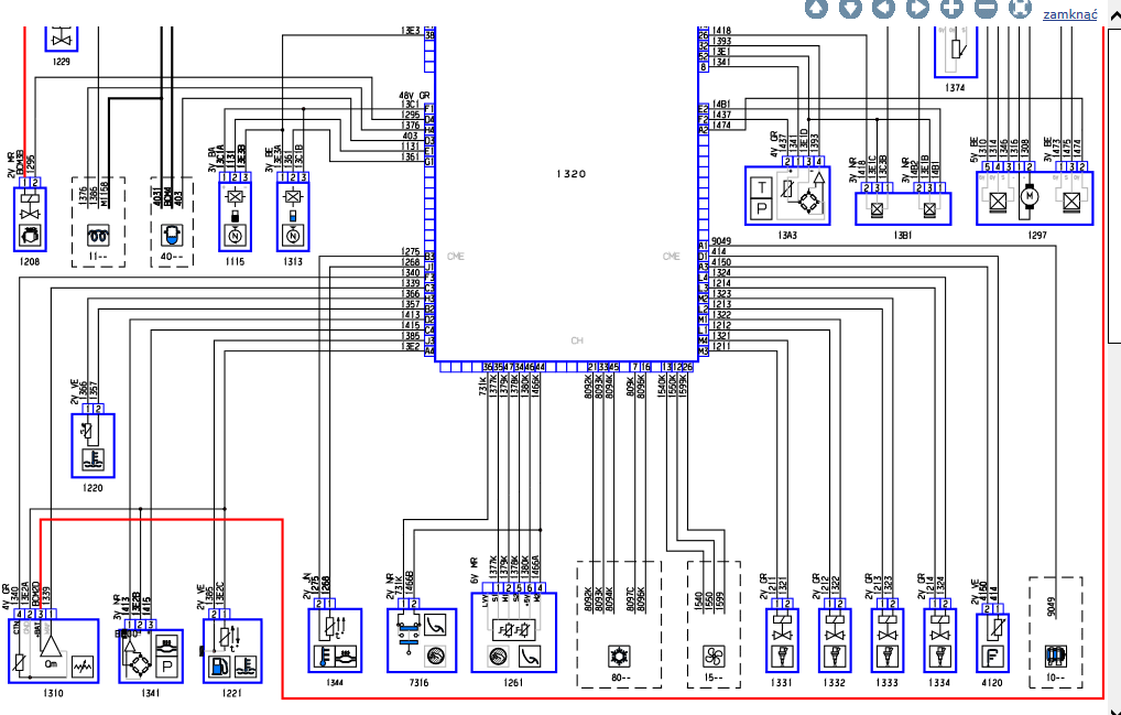 Peugeot 407 Peugeot 407 2.0 HDI zasilanie ECU schemat