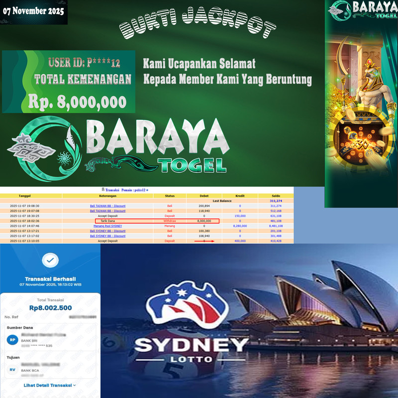 Rp. 8.000.000.- WD LUNAS DI BARAYATOGEL