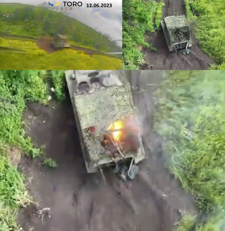 1037 MT-LB with 82-mm automatic mortar 2B9 Vasilek dam 12 06 23