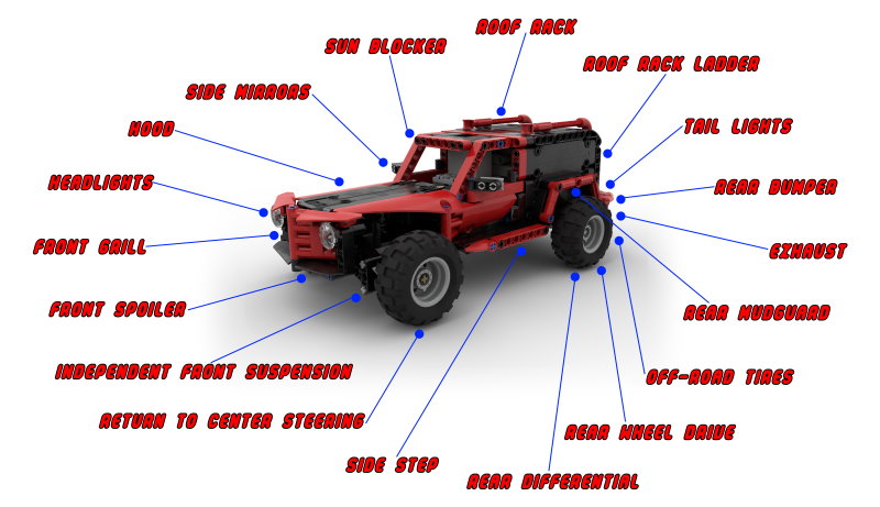 "Red Arrow SUV" MOC- Building Instructions | Belle-Ve Bricks | LEGO MOCS / Custom MOCs Features