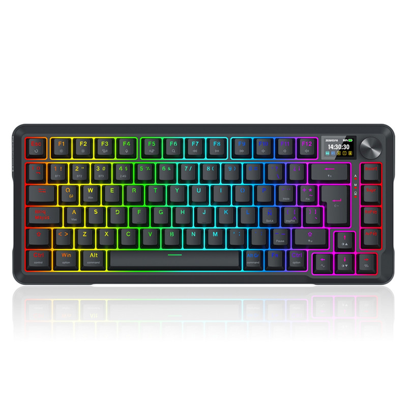 Teclado Redragon Ucal LCD K724 Wireless RGB Black