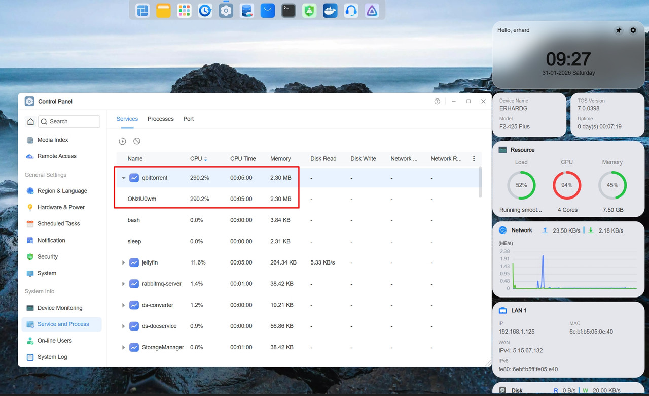 Qbittorrent process