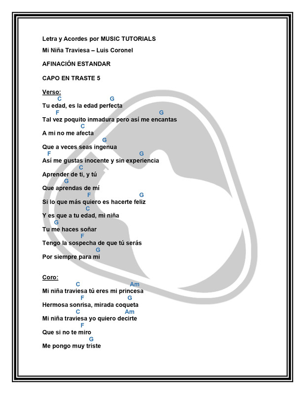 Mi Niña Traviesa Luis Coronel Letra y Acordes by MUSICTUTORIALS_page-0001