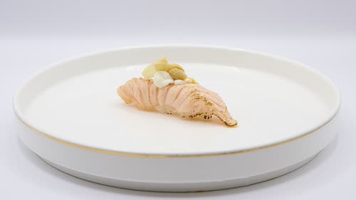 212. Nigiri sake flame mandorle - 2 pezzi