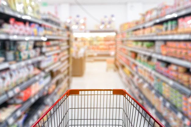 blur-supermarket-aisle-with-empty-red-shopping-cart-56345-232