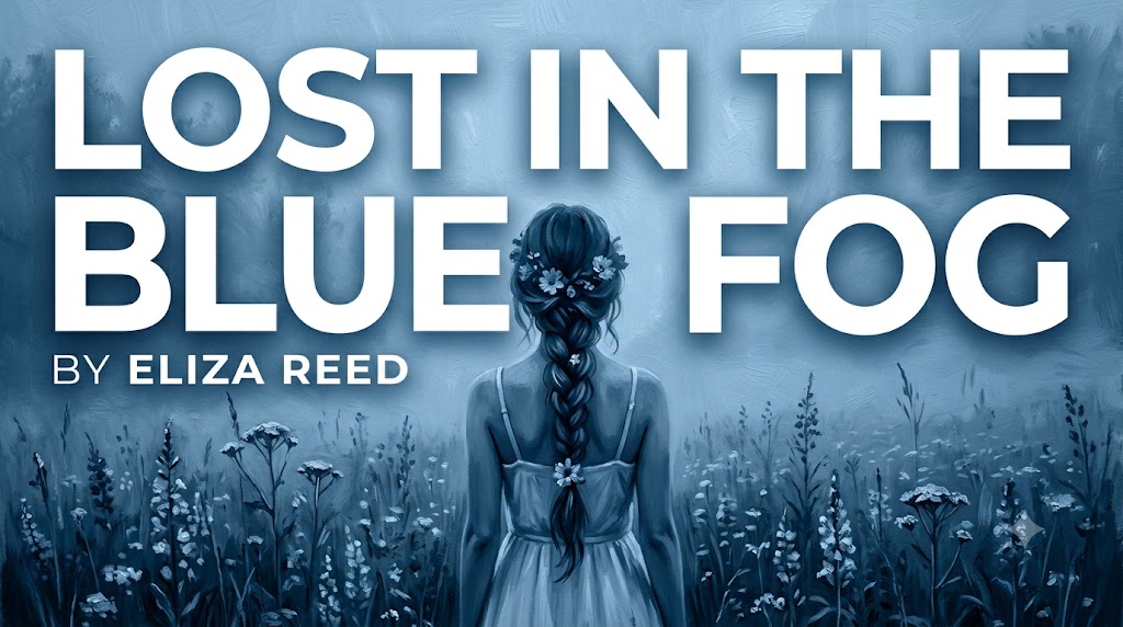 AI-generated example result for the youtube-thumbnail prompt: Lost In The Blue Fog Thumbnail – Moody Artistic Portrait Design AI YouTube Thumbnail Prompt