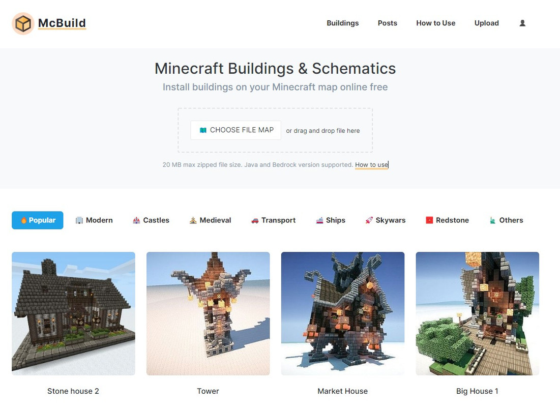  Minecraft Buildings & Schematics