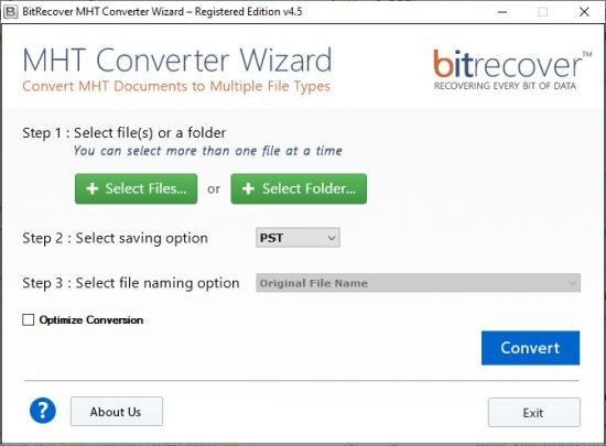 BitRecover MHT Converter Wizard 4.5 + patch 