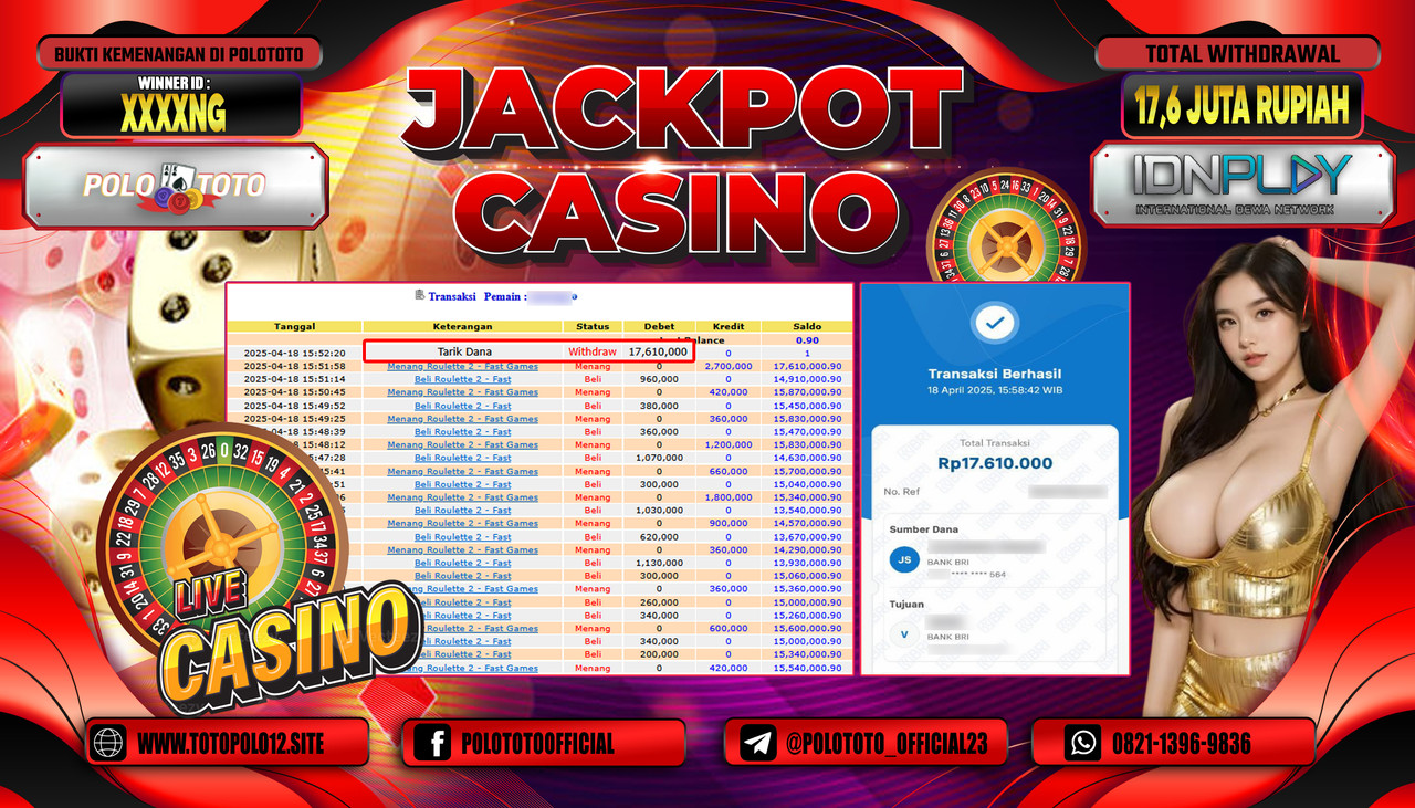 POLOTOTO JACKPOT CASINO ROULETTE 2 - FAST Rp.17.610.000,-