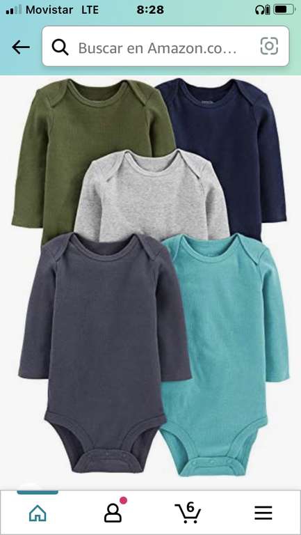 Amazon: 5 bodys carters talla 18 y 24 meses | Envío gratis con Prime 
