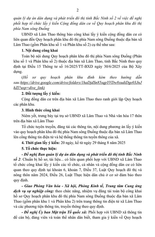 xa Lam Thao Bac Ninh Do thi nam song Duong pk2 02 Bắc Ninh: xã Lâm Thao lấy ý kiến người dân về Đồ án Quy hoạch đô thị phía Nam sông Đuống (phân khu 1 & 2)