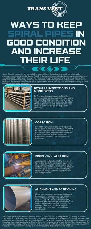 Ways to keep Spiral Pipes in good condition and increase their life