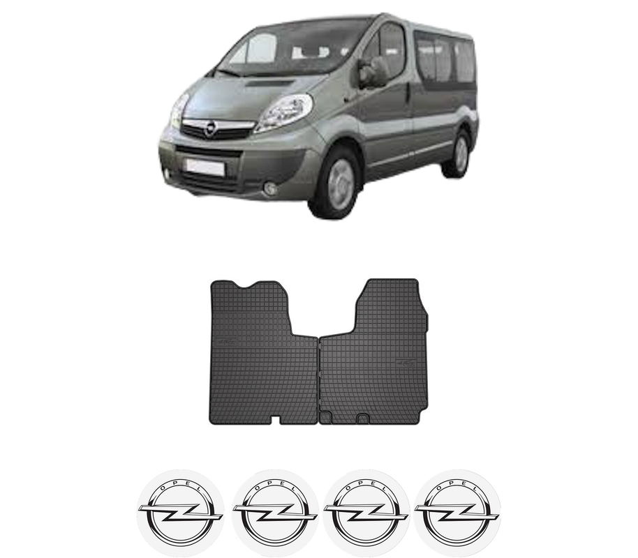 Set covorase presuri OPEL VIVARO A Bus (X83) din 2001-2014, auto, din cauciuc thermoplastic, 4 Stickere auto cu OPEL
