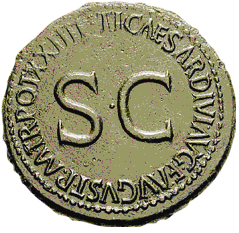 Glosario de monedas romanas. S C, EX S C. 3