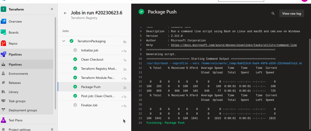 terraform package push