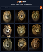 Craiyon - photorealistic lion
