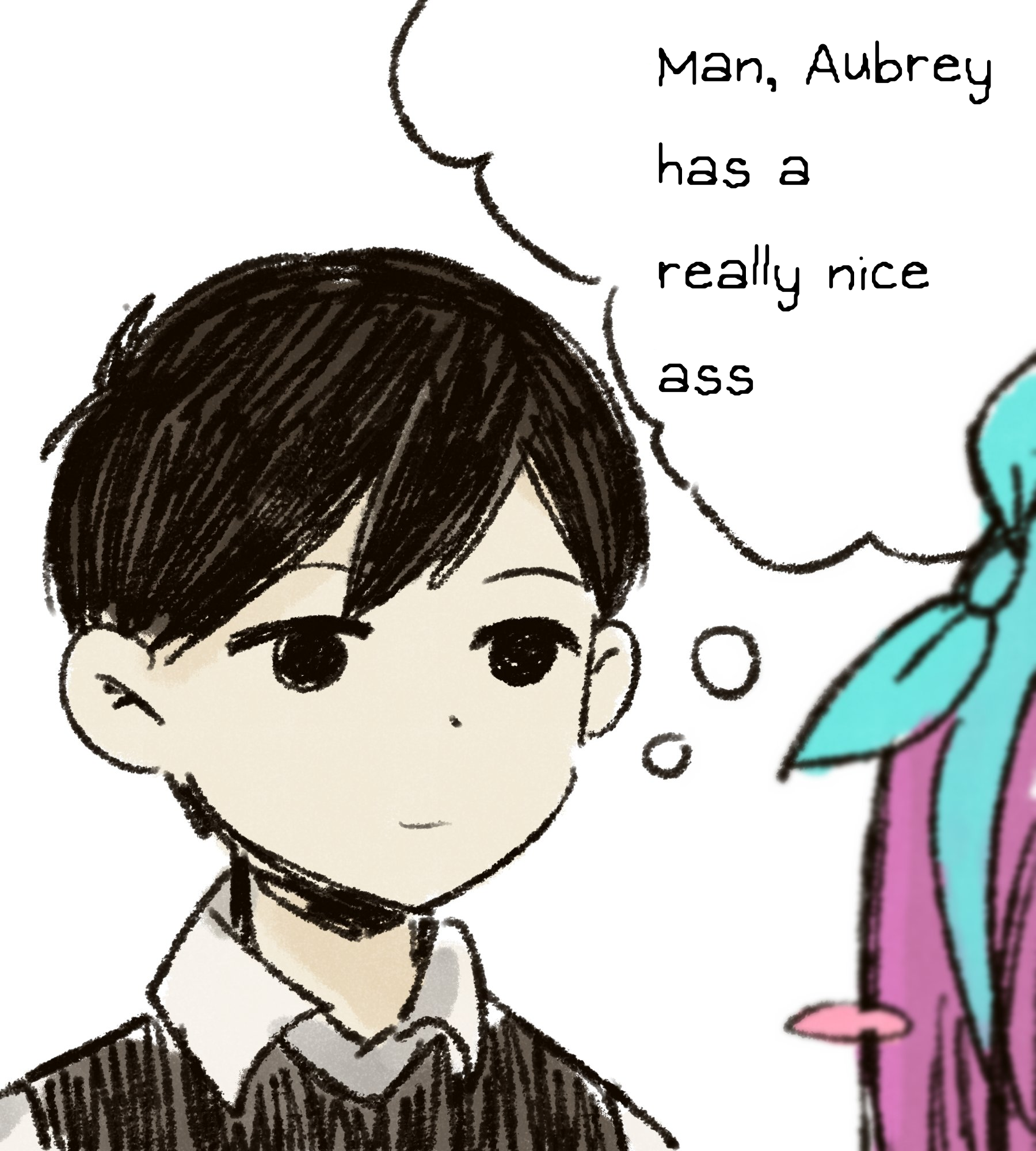 Sunny working for Aubrey's smile, OMORI