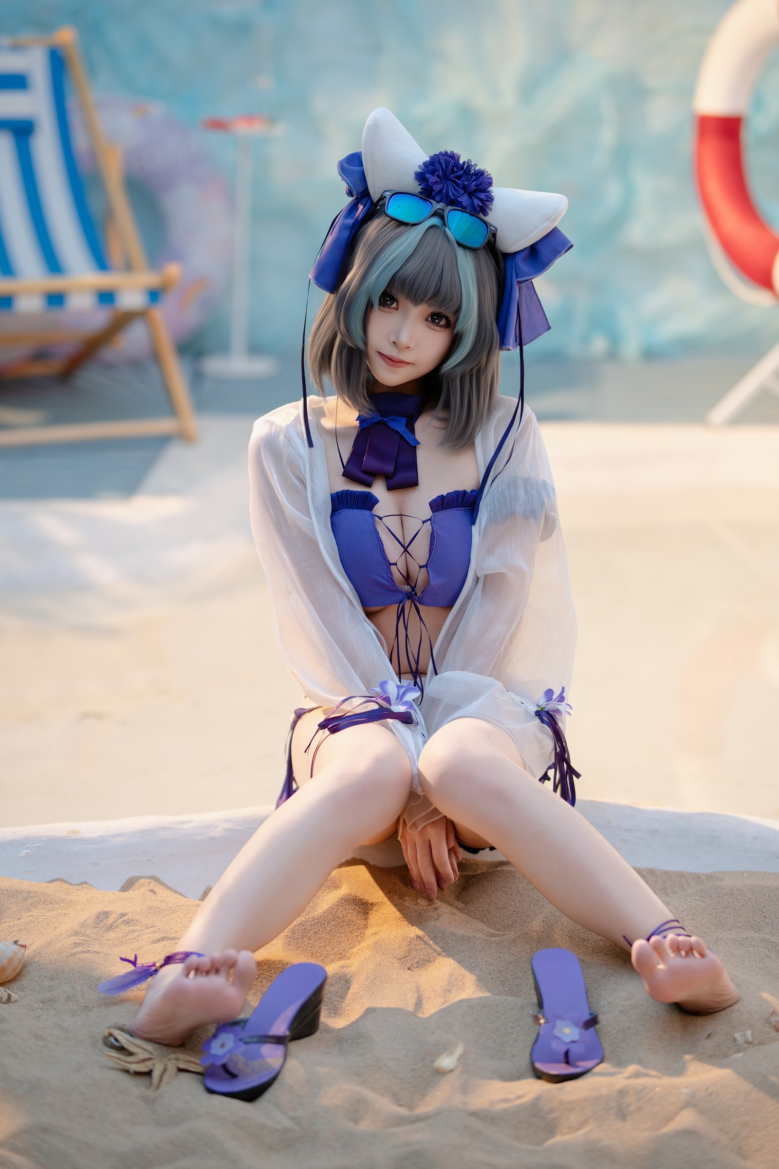 Bangni邦尼 – 泳装柴郡 Cosplay 高清写真集（86P-832MB）碧蓝航线插图5