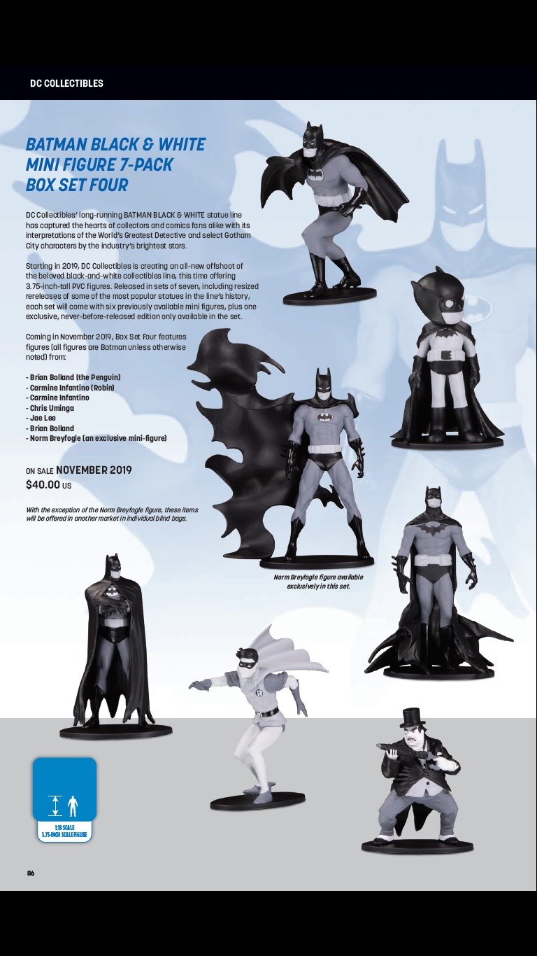 batman black and white mini statues