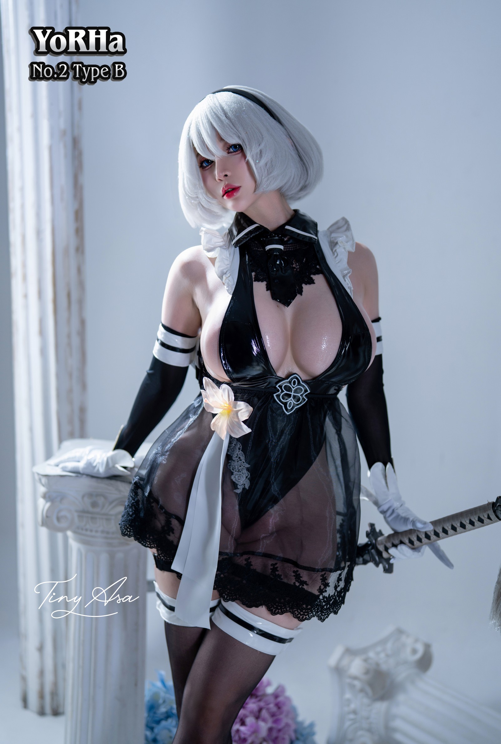 Tiny Asa – YoRHa-2B 尼尔2B Cos 超清写真（85P-480.4MB）插图3