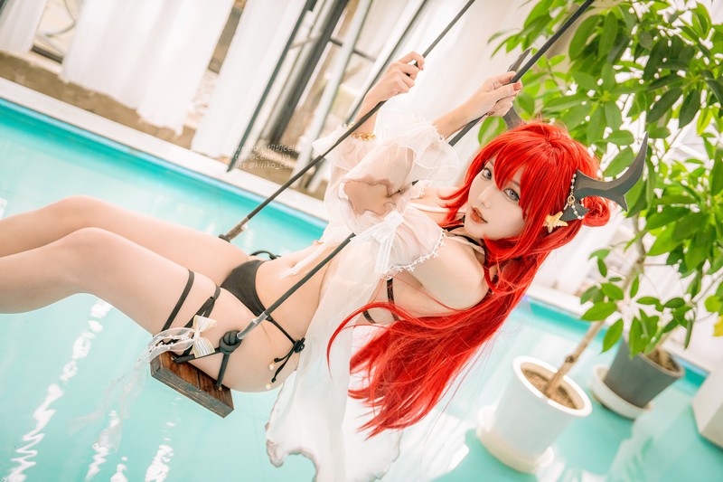 切切Celia 明日方舟 史尔特尔泳装 Surtr Cosplay 写真 27P插图6