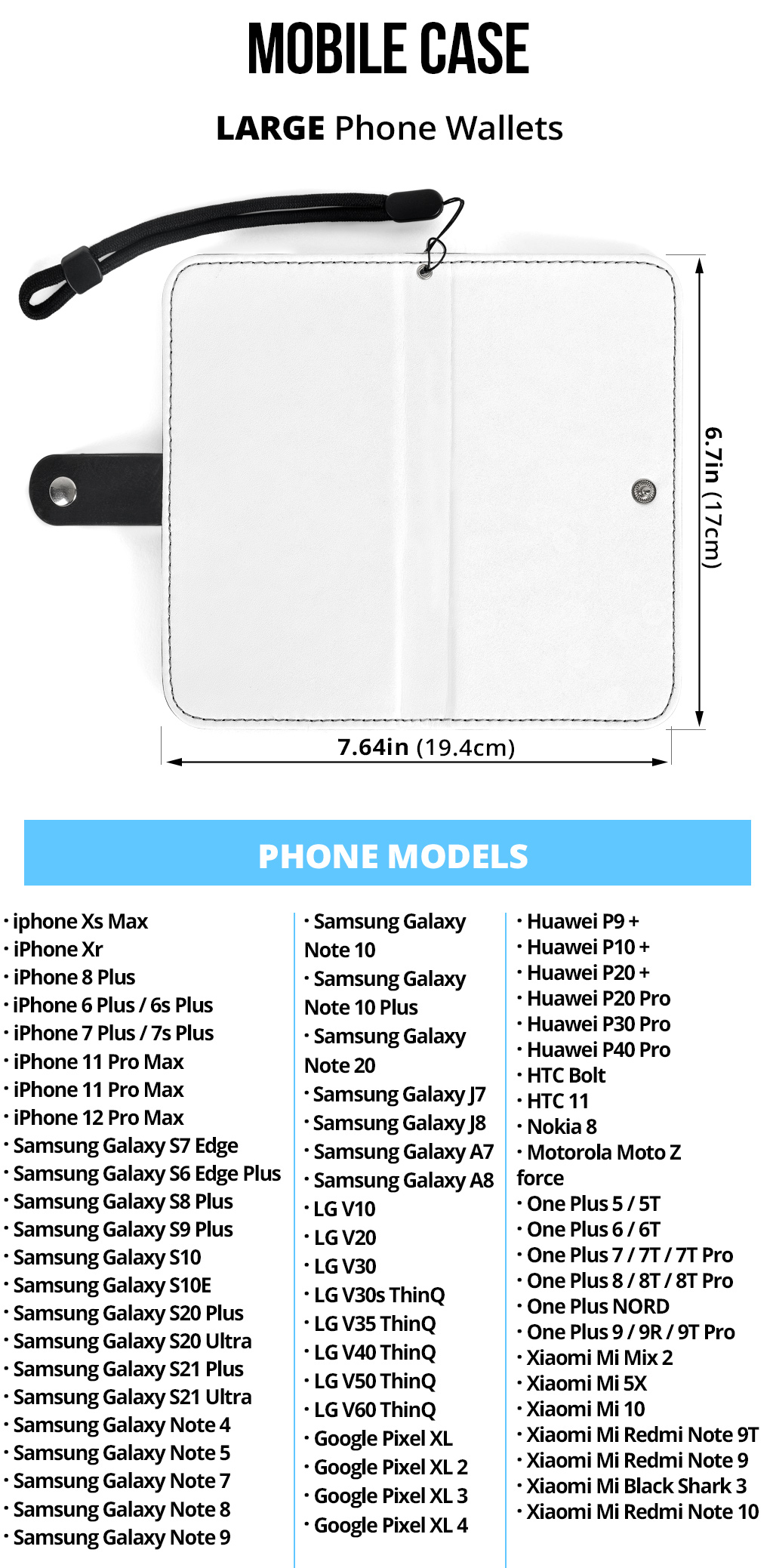 Go-Kart Racing Wallet Phone Case sizing chart