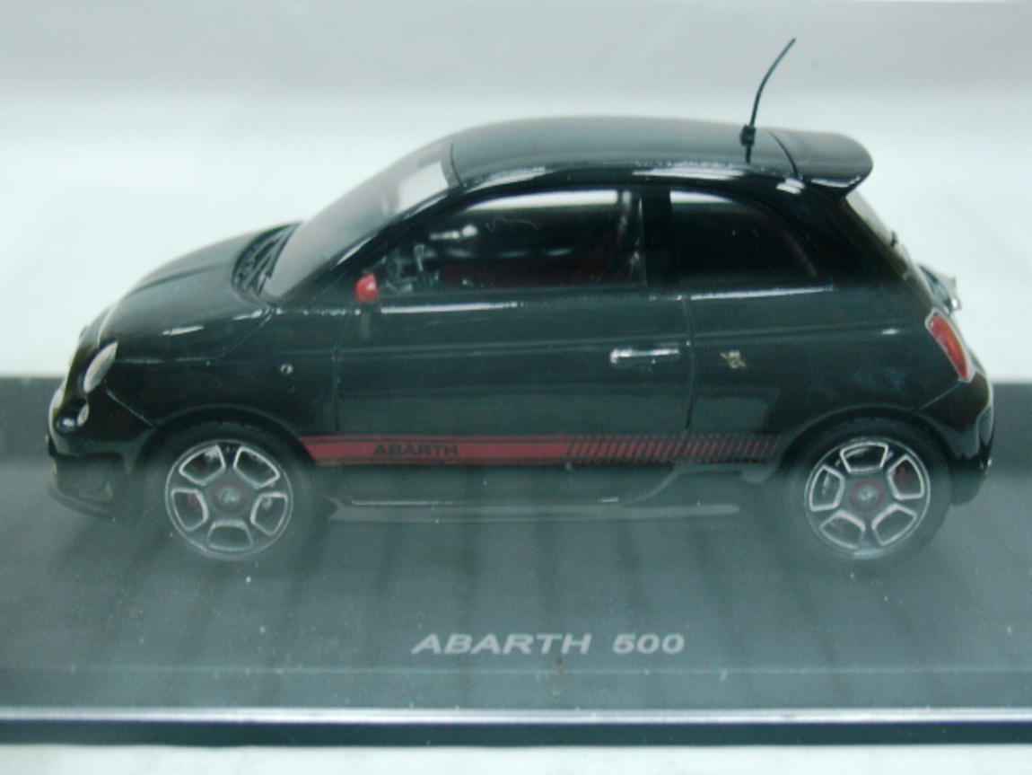 WOW EXTREMELY RARE Fiat 500 Abarth 133HP 2008 Black Resin 1:43