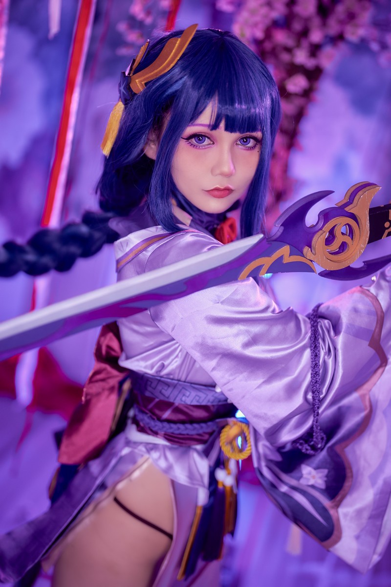 Joyce Lin2x Raiden Shogun Ei Cosplay Genshin Impact 写真 36P插图4